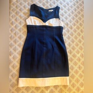 Elegant Navy and White Mini Dress